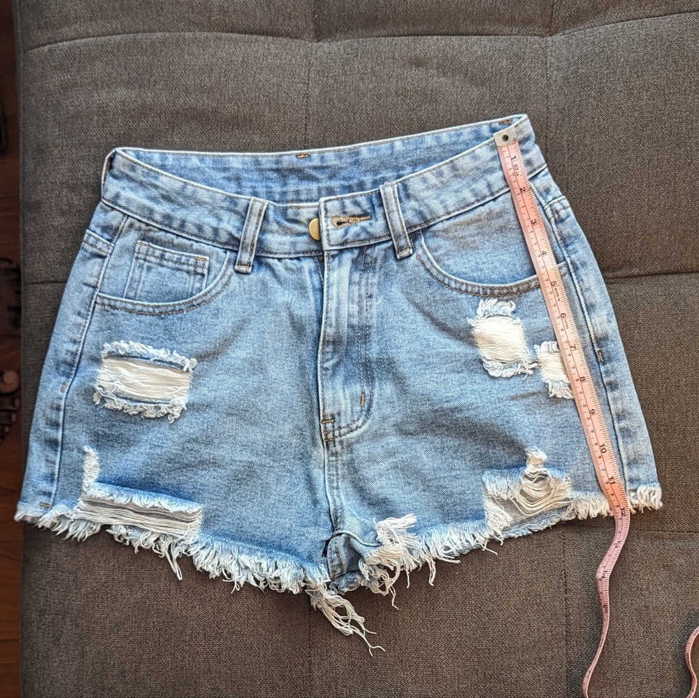 Shein cheeky high rise denim shorts size tall xs